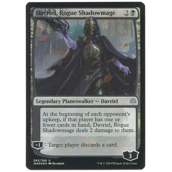 MtG War of the Spark Davriel, Rogue Shadowmage (Prerelease Foil) #83