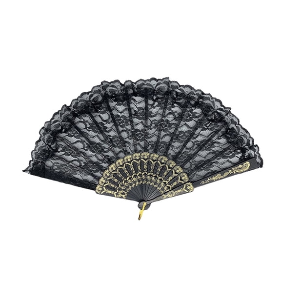 Elegant European Lace Folding Paper Fan Set for Weddings Parties and Photography Props Classic Handheld
