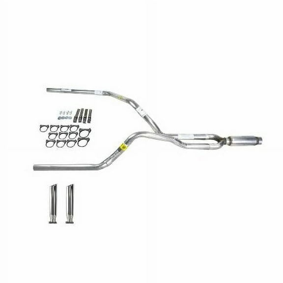 Dual exhaust 2.25 pipe Glass Pack muffler RC Tip Fits Dakota 97-05