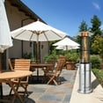 thumbnail image 6 of Costway 40000 BTU Patio Heaters Stainless Steel Round Propane Glass Tube Flame W/Wheels, 6 of 11