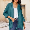 thumbnail image 2 of Lutiedan Long Sleeve Cardigans for Women Cotton Button Down High Low Cardigan Fall Casual Baggy Solid Cardigan,Army Green,L, 2 of 6