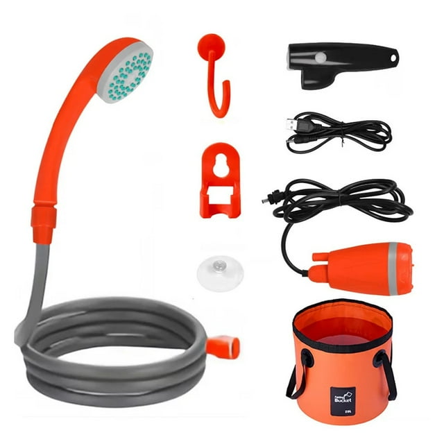 Douche Portable avec Batterie Intégrée 2200Ah Douche Portable Rechargeable pour Camping Douche de Voyage