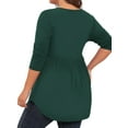 thumbnail image 3 of LANREMON Women's Plus Size Henley Shirts V Neck Button Tunic Tops Casual Long Sleeve Swing Flowy Blouse, 3 of 7