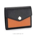 thumbnail image 2 of Carteras de piel de vaca suave de lujo para mujer, tarjeteros funcionales cortos con tres pliegues a la moda, con múltiples bolsillos, bonitos monederos de uso diario para mujer, 2 of 4