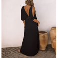 thumbnail image 1 of Vestido Largo Con Cuello En V, Correas Para Los Hombros Vestido De Verano Con Cuello En V Poliéster Agradable A La Piel Abertura Lateral Para Actividades Al Aire Libre ANGGREK Otros, 1 of 6