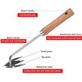thumbnail image 2 of Bxaolu Weed Puller Tool, Garden Stainless Steel Weeder Tool Hand Weeder Tool, Multi-Purpose Weed Remover Tool Weeding Tools for Gardening(Wooden Handle), 2 of 8