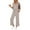 Beige, variant on EDFBUYKRS Female Women Pants Casual Womens Linen Pants Tall Two Piece Sets for Women Summer Outfits Sets V Neck Tops Wide Leg Pants Woman Travel Outfits Xl