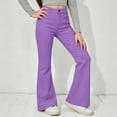 thumbnail image 6 of XINXIAOO Girls' Uniform Flare Leg Pants Wide Flare Leg with Pockets Formal Back to School Clothes Girls Boys Pants Size 5-6 Years, 6 of 7