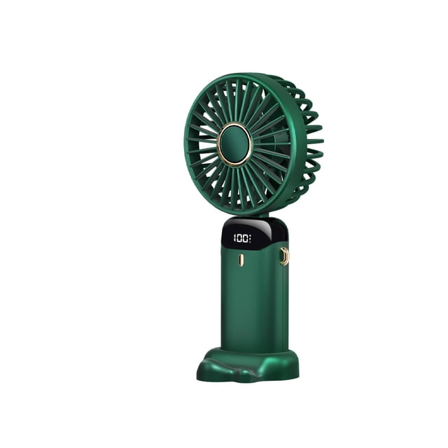 Matsuzay Mini ventilador USB portátil, 5 velocidades, ajustable, para escuela, gimnasio, cuello colgante, ventiladores personales, accesorios Electrodomésticos Verde