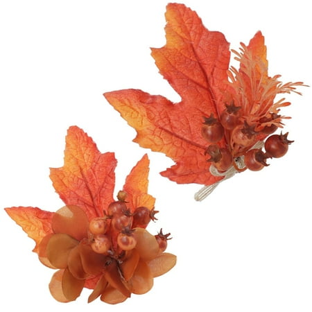 

2PCS Accessories Dining Table Decoration Autum Harvest Thanksgiving Day Maple Leaves Berries Halloween Napkin Ring Towel Gather Artificial Pumpkin Cotton C