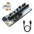 thumbnail image 1 of PCI-E 1X a 16X ADAPTADOR 4 CAPACITORES SÓLIDOS USB 3.0 PCI-Express Converter 6Pin 4Pin Power Port Port Dispositivo de minería Desktop PC Suministros Negro Inevent EL005620-01B, 1 of 6
