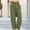 Army Green, variant on Pull On Dress Pants for Women Easy Wear Comfort,Women's Casual Solid Elastic Waist Pocket High Waist Strap Home Pants Navy XXL