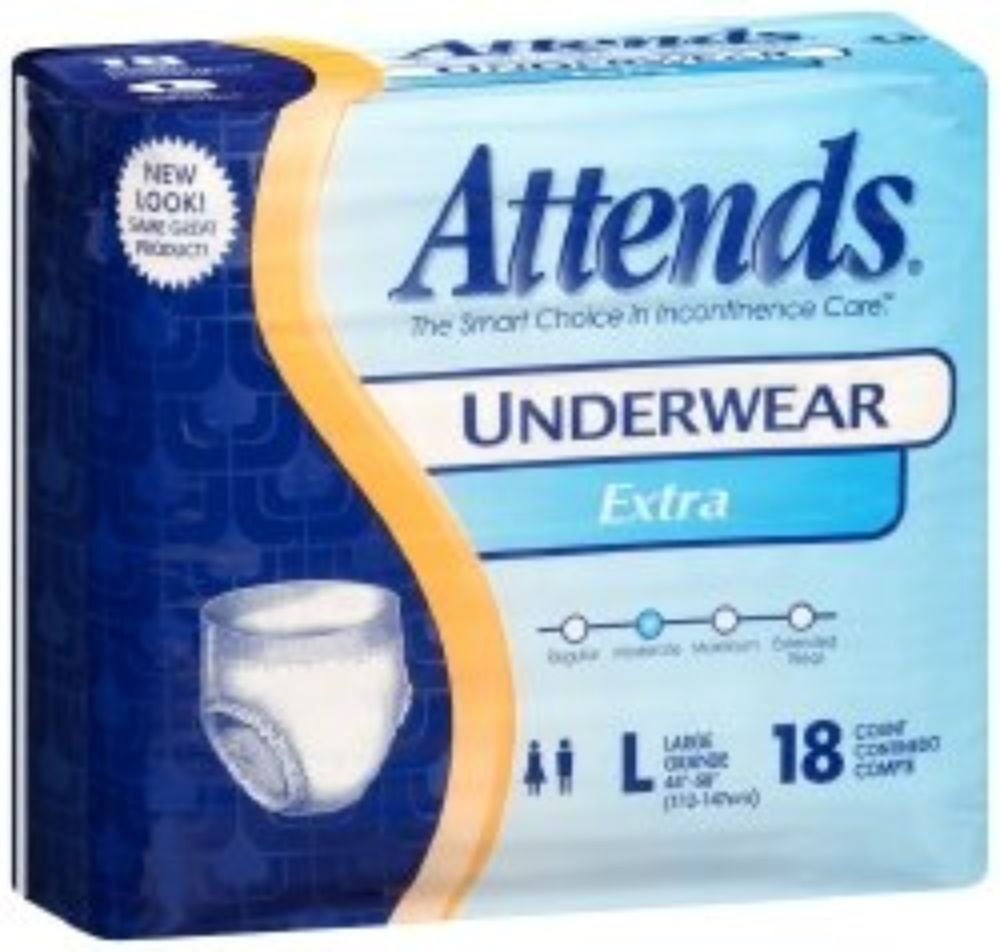 ATTENDS Absorbent Underwear Attends Pull On Large Disposable Moderate Absorbency AP0730