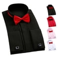thumbnail image 1 of Chemise Slim Régulière pour Hommes, Chemise de Mariage Smoking, Chemise de Robe Smoking Plissée Optimisée pour l'Excellence, 1 of 5
