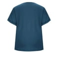 thumbnail image 4 of Olyvenn T Shirts Short Sleeve V Neck Tees Womens Tops Beach Vacation Fashion Clothes 2025 Casual Summer Spring Outfits Navy XL, 4 of 7