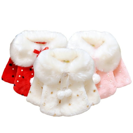 

AJZIOJIRO 1-4Y Girls Poncho Cape Cloak Fleece Lined Jacket Coat Snowsuit Winter Outfit for Baby Toddler