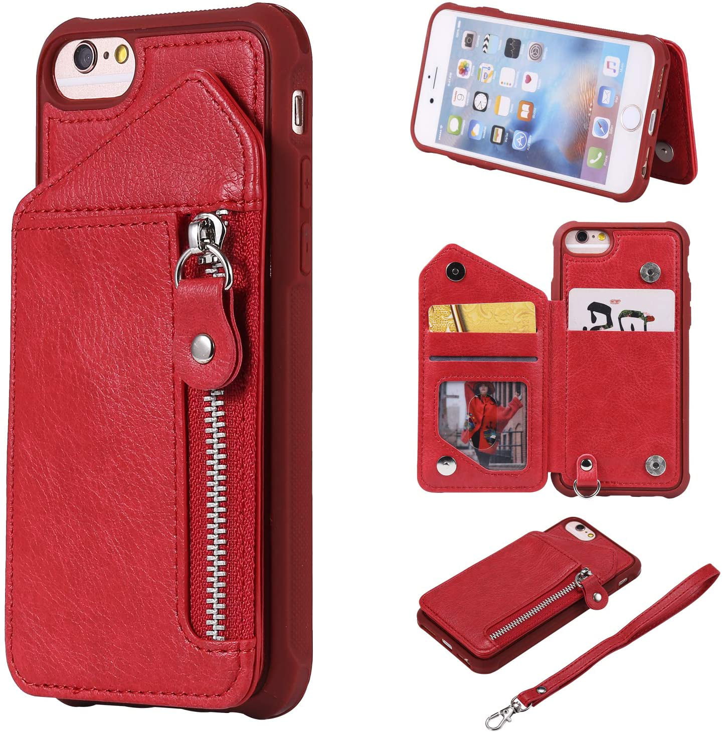 Leather Flip Case for iPhone 8 Business Gifts Wallet Cover Compatible with iPhone 8 with Universal Underwater Waterproof Case 