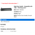 thumbnail image 2 of Right Door Handle - Compatible with 1986 - 1994 Nissan D21 1987 1988 1989 1990 1991 1992 1993, 2 of 2