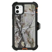 WallSkiN Turtle Series Holster Cases for iPhone 11 (6.1”), 3-Layer Full Body Cover – Belt Clip works w Otterbox Defender Case - Kickstand & Protective Shock, Drop, Dust Proof – Camouflage