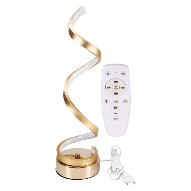 Lámpara de mesa LED regulable en espiral de 24W, lámparas de escritorio con Control remoto para oficina, estudio, luz nocturna de dormitorio, enchufe europeo dorado de 220V