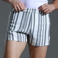 thumbnail image 2 of Penkiiy Men's Striped Print Drawstring Shorts Running Athletic Sport Shorts 2XL Gray, 2 of 9