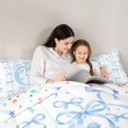 thumbnail image 4 of Manfei Teens Cartoon C Personalized Initial Queen Comforter Set 3pcs,Girls Kids Blue Polka Dots Bedding Comforter Set,Breathable Home Decor, 4 of 6