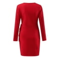 thumbnail image 4 of KaLI_store Formal Dresses Women's Summer One Shoulder Long Formal Dresses Sleeveless Ruched Bodycon Wedding Guest Slit Maxi Dress Red,XL, 4 of 5