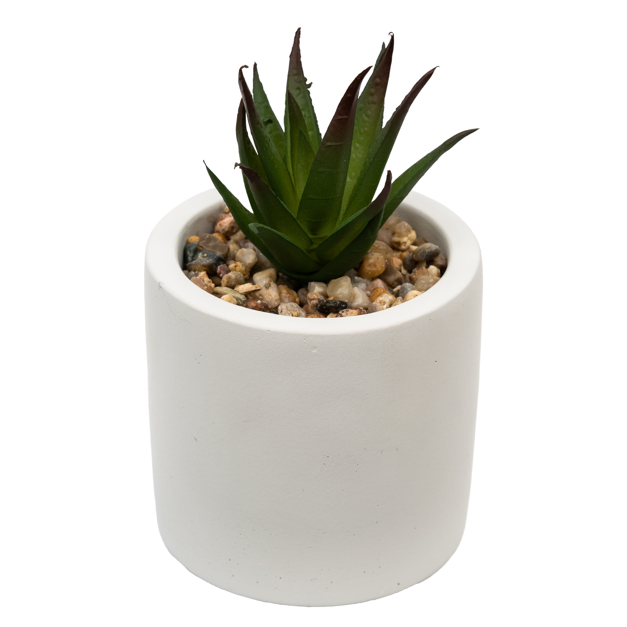 Mainstays by Becky G. & Alejandra 5.5" Artificial Succulent Plants in Orange, Mimosa & White Modern Ceramic Planters (3 Count)