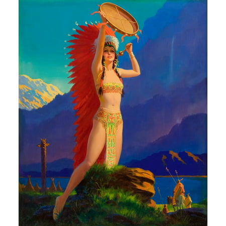 The painting Indian Maiden with Tom Tom by  Edward Eggelston was done for a calendar illustration c 1937  Edward Mason Eggleston was born in Ashtabula Ohio on November 22 1882  He attended Columbus (Best Indian Restaurants In Columbus Ohio)