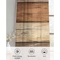 thumbnail image 6 of Farmhouse Beige Brown Sheer Curtains 84 Inch Length 2 Panels Set for Living Room/Bedroom, Vintage Wooden Striped Kitchen Curtains Grommet Semi-Sheer Curtains Drapes Voile Window Treatments 42"x84"x2, 6 of 7