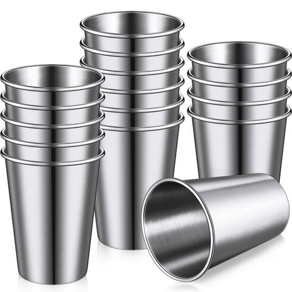 16 Pack Stainless Steel Tumbler Cups - ,Unbreakable for Camping,Travel,and Outdoor Use (12 Oz/350 Ml)