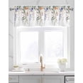 thumbnail image 2 of Spring Floral Leaves Kitchen Valances for Windows Farmhouse Linen Window Valance Curtain for Living Room Window Treatment Farmhouse Vintage Flowers Valance Rod Pocket Topper Drape, 42 x 18 Inch, 2 of 6