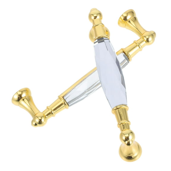 KALLORY 2-Pack Crystal Glass Drawer Handles in Finish, Cabinet Pulls for Home Furniture and Kitchen