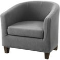 thumbnail image 1 of TOPCHANCES Jacquard Club Chair Slipcover with Cushion Cover, 2-Piece Stretch Tub Chair Cover, grey, 1 of 9
