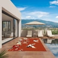 thumbnail image 3 of Country Flowers Outdoor Rug for Patio/Deck/Porch, Non-Slip Large Area Rug 5 x 7 Ft, Red Japanese Peony Floral White Bird Indoor Outdoor Rugs Washable Area Rugs, Reversible Camping Rug Carpet Runner, 3 of 8
