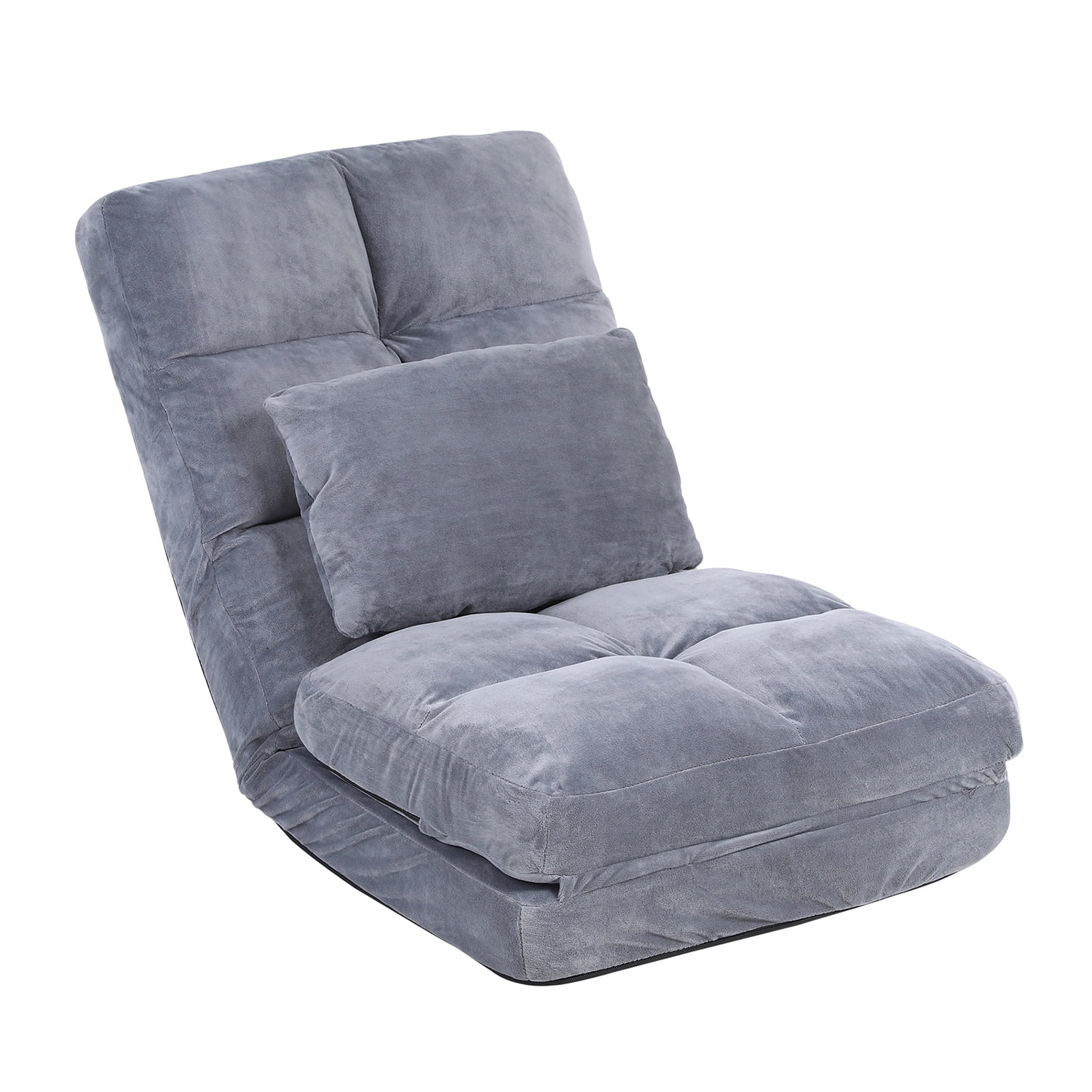 Kadyn Indoor Chaise Lounge Sofa, Adjustable Floor Chair with Back Support and Pillow, Folding Floor Lounger for Adults, Grey Kadyn Indoor Chaise Lounge Sofa, Adjustable Floor Chair with Back Support and Pillow, Folding Floor Lounger for Adults, Grey