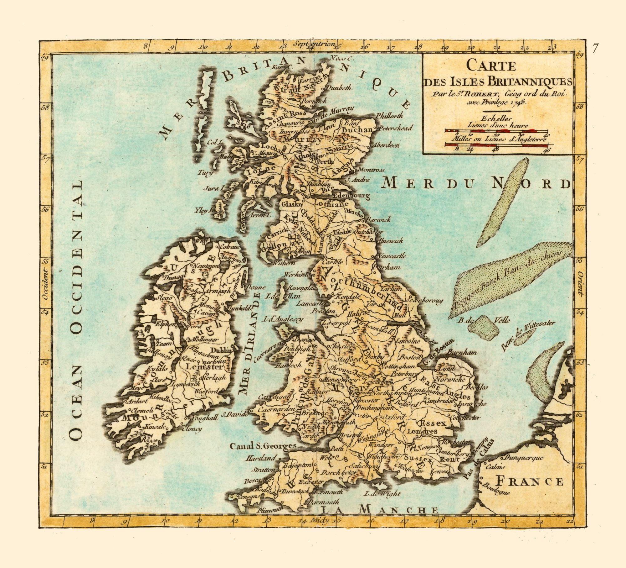 British Isles - Robert 1748 - 23.00 x 25.38 - Glossy Satin Paper ...