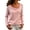 Pink, variant on Comdrip Women's Asymmetrical Off Shoulder Knit Sweater Long Sleeve Loose Fit Wrap Fall Pullover with Side Buttons Blue L