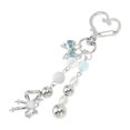 thumbnail image 6 of Unique Bargains 1 Pc Handbag Charm Keychain Beads Bag Accessories Silver Tone Beige Blue, 6 of 6