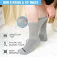 thumbnail image 4 of AMITOFO Non-Binding Diabetic Socks with Anti-Slip Grips,4 Pairs Loose Fit Cotton Crew Socks for Men and Women,Comfort and Safe Gripper Socks for Elderly,Gray, 4 of 9