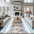 thumbnail image 3 of Non-Slip Rug Pad Rugs Ocean Starfish Conch Leaf Rectangle Area Rugs 5x7Ft Soft Carpet Pads for Living Room Kids Room, Marine Creature Eucalyptus Leaves, 3 of 9