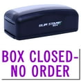 thumbnail image 1 of Large Pre-Inked Box Closed No Order Stamp, Slim 1854, Ultra Slim Design, Impression Size 1-13/16" by 2-1/2", Up to 25,000 Impressions - Purple Ink, 1 of 10