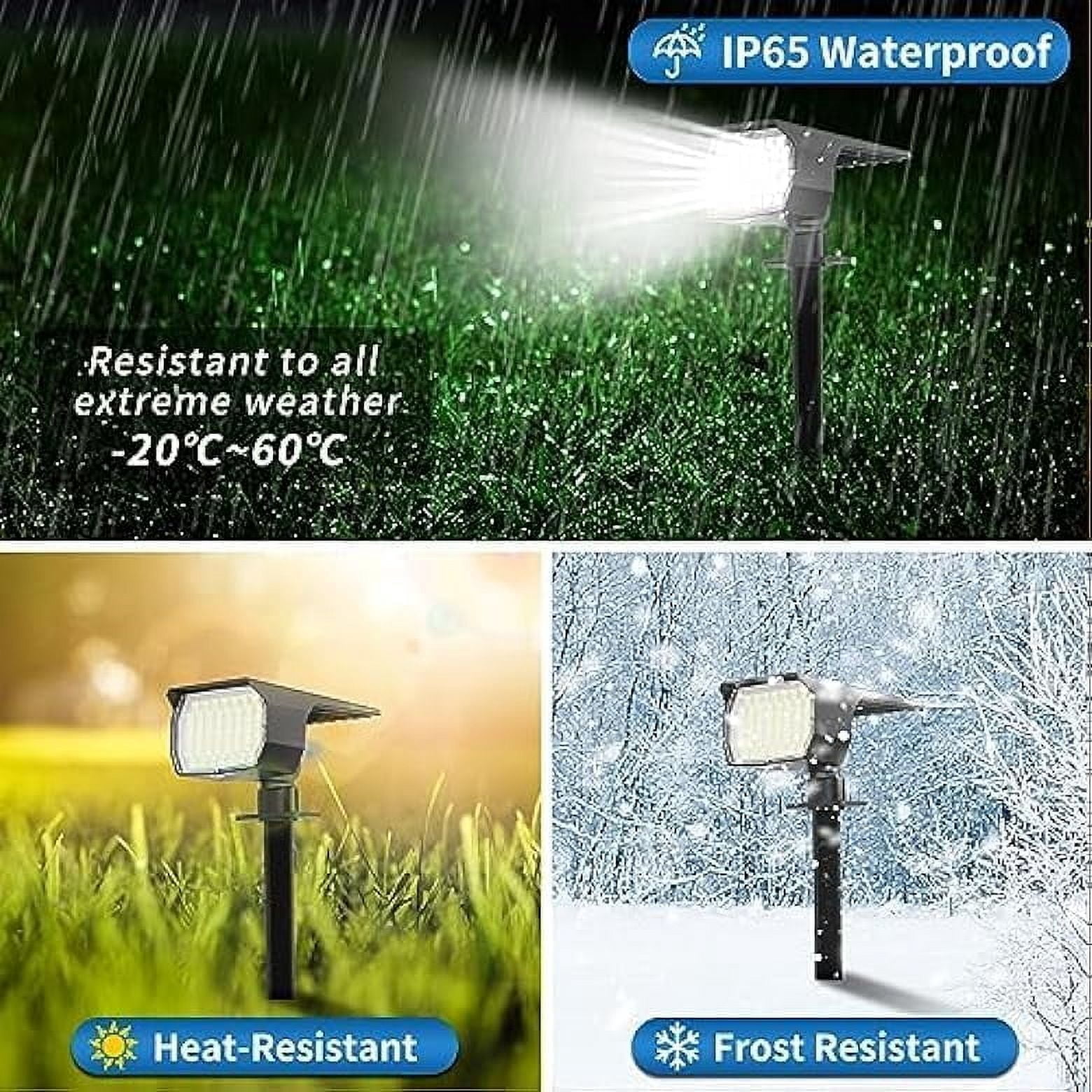 Solar Spot Lights Outdoor Waterproof IP65, 6 Pack Landscape Spotlights with 46 LEDs, 3 Modes Solar Powered Flood Lights for Outside Pathway, Yard, Garden, Walkway (Cool White)