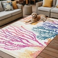 thumbnail image 2 of Fsddascl Summer Coral Outdoor Rug for Patio/Deck/Porch, Non-Slip Large Area Rug 4 x 6 Ft, Ocean Vintage Sea Watercolor Plant Indoor Outdoor Rugs Washable Area Rugs, Reversible Camping Rug Carpet, 2 of 5