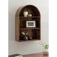 thumbnail image 3 of Kate and Laurel Arcott Modern Arched Wall Shelf, 18 x 26, Walnut Brown, Transitional Arch Wall Shelves for Over-the-Toilet Storage or Entryway Storage Shelf, 3 of 9