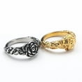 thumbnail image 3 of PAMTIER Women's Stainless Steel Retro Personalized Rose Promise Statement Ring Silver Size 8, 3 of 4