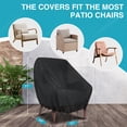 thumbnail image 3 of YEERSWAG Patio Chair Covers 2 Pack, Waterproof Outdoor Chair Protectors 35"x38"x29", Heavy Duty 420D Oxford Fabric with Drawstring & Buckles, Fits Balcony Chairs Stackable Chairs Acapulco Chairs, 3 of 8