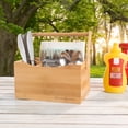 thumbnail image 4 of Bamboo Flatware Caddy- 4 Slot Portable Holder for Utensils, Napkins, Condiments, and More- Kitchen Storage and Organization by Classic Cuisine, 4 of 7