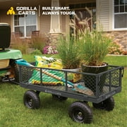 Gorilla Carts Steel Utility Cart with Removable Side Panels - 800 lb Capacity - Black