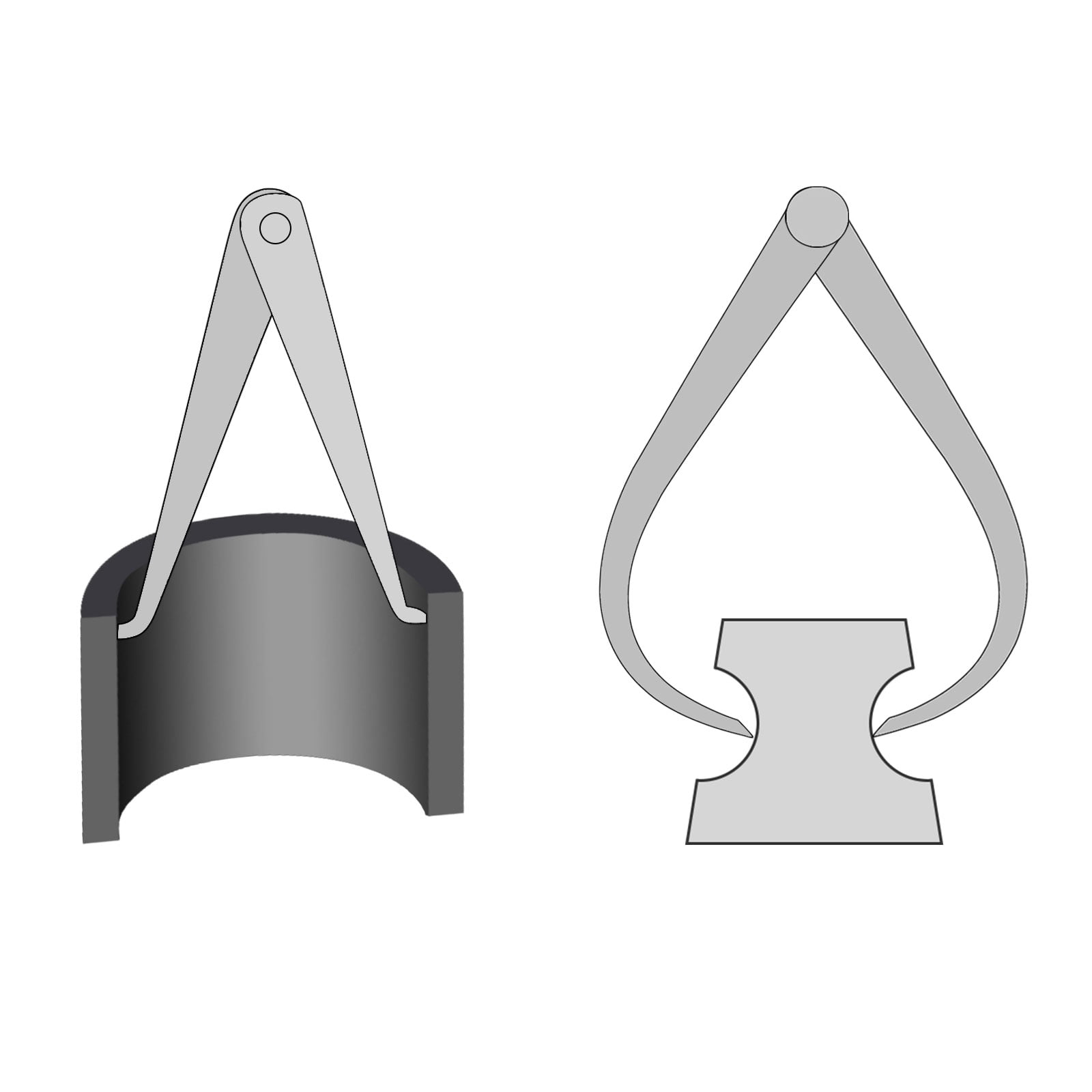 Uxcell Firm Joint Inside Outside Calipers 8 10 12 Inch Stainless Metal Friction Joint for External Internal Measurements